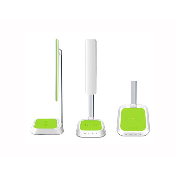10W QI Wireless Charging Bedside Lamp , Green Color Phone Charging Lamp