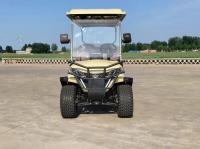 Amarelo claro Carrinho de golfe elétrico de 6 lugares Assentos de couro premium Pneus off-road Suspensão independente