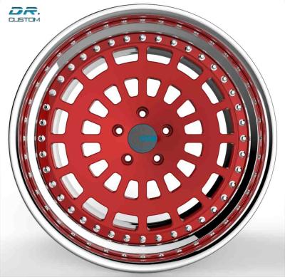 O bordo forjado vermelho escovado da etapa roda ET15 5x114.3 18 polegadas