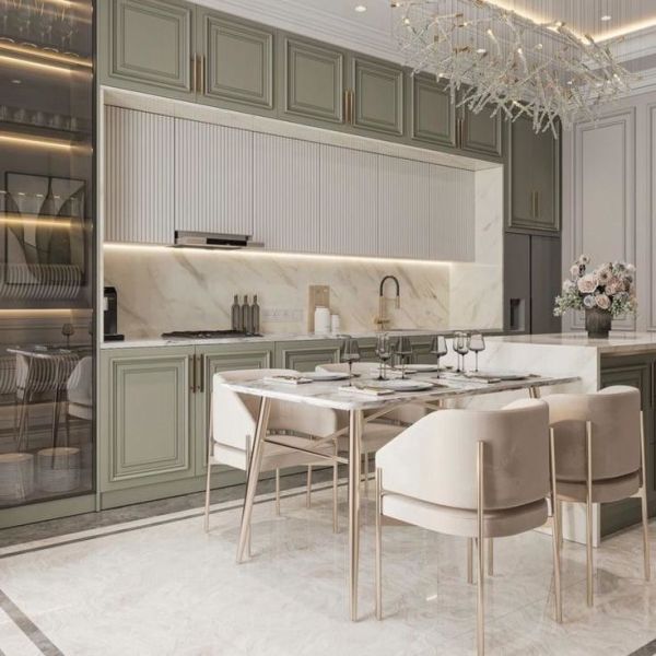 Modern High End Kitchen Design Luxury Oak Shaker Door Cupboard And Slim Shaker Kitchen Cabinet For Villa