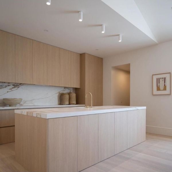 Muebles de cocina a medida Muebles de cocina montados en la pared en mayor volumen Muebles de cocina modulares para villa