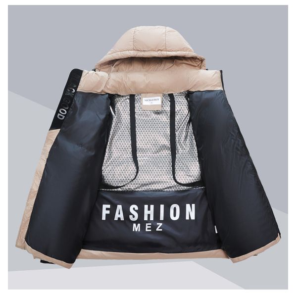 Unisex Casual Print Mechanic Duck Down Winter Clothing Light Weight Feather Puffer Coat
