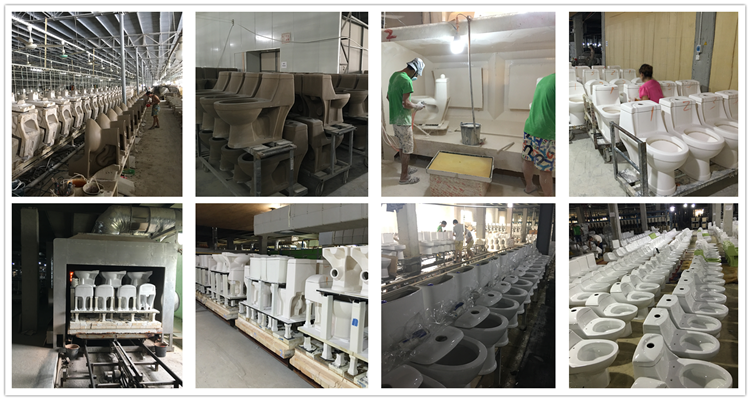 Sanitary Ware One Piece Bathroom Toilets White Ceramic Manual Button