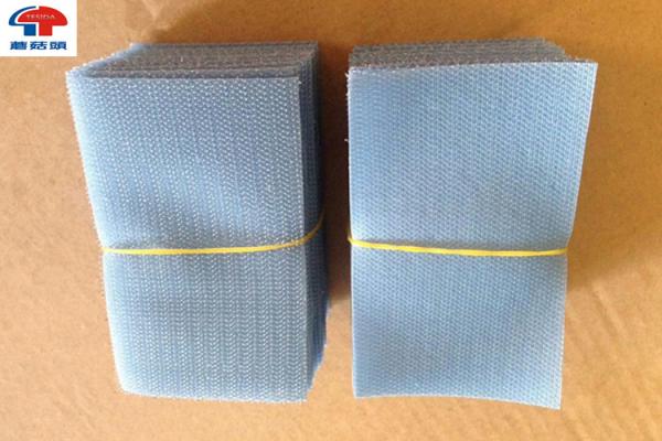 Custom logo Squares Sew On Hook and Loop Tape Fastener In Grey Colour