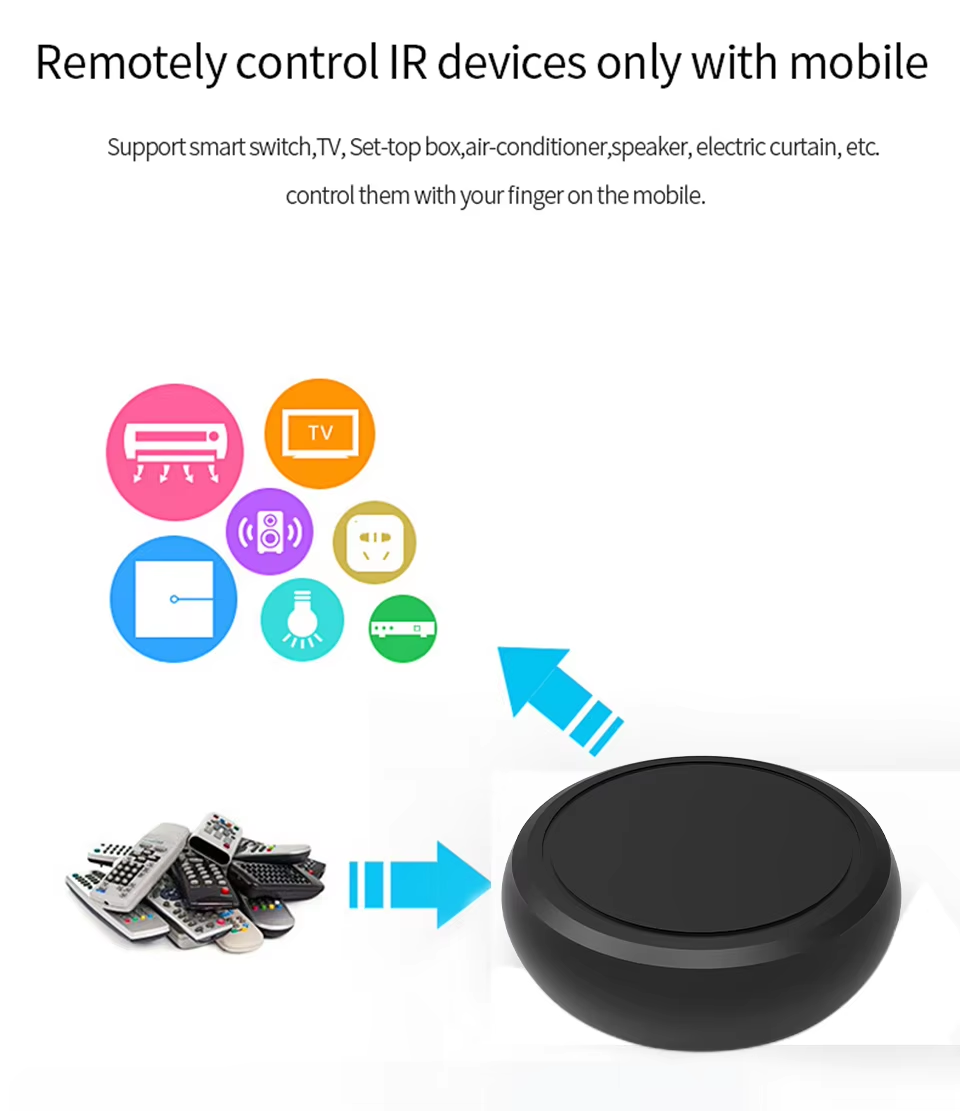 OEM/ODM Smart IR RF Hub, Tuya White Label Universal Remote Control for Smart Home Hotel HVAC System Integration