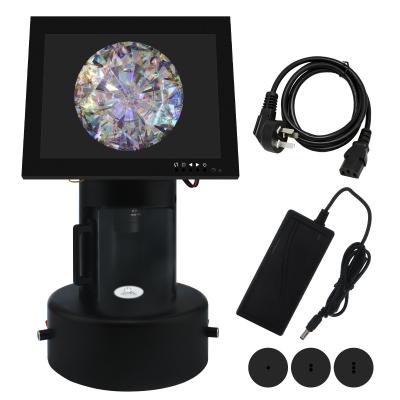 Microscópio de fabricação de joias com tela LCD de 8 pol. Lente de 5 a 50 mm de distância focal