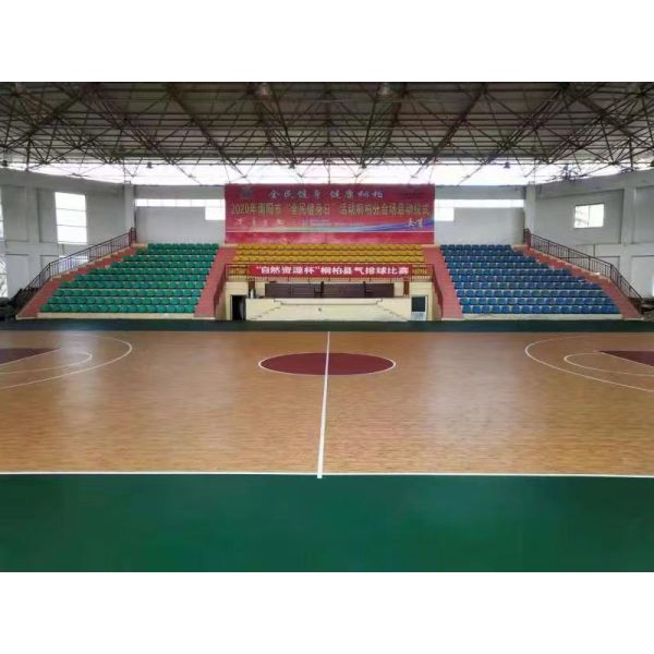 Wood Grain Type Crystal Basketball Flooring Non Toxic and No Smell