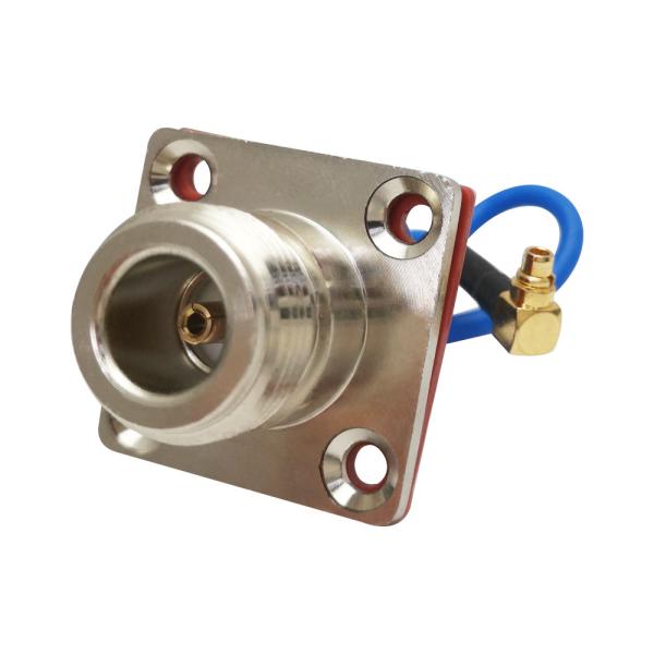 4 cabo da montagem FAKRA SMA da flange do furo, cabo coaxial de 90 graus MMCX RF