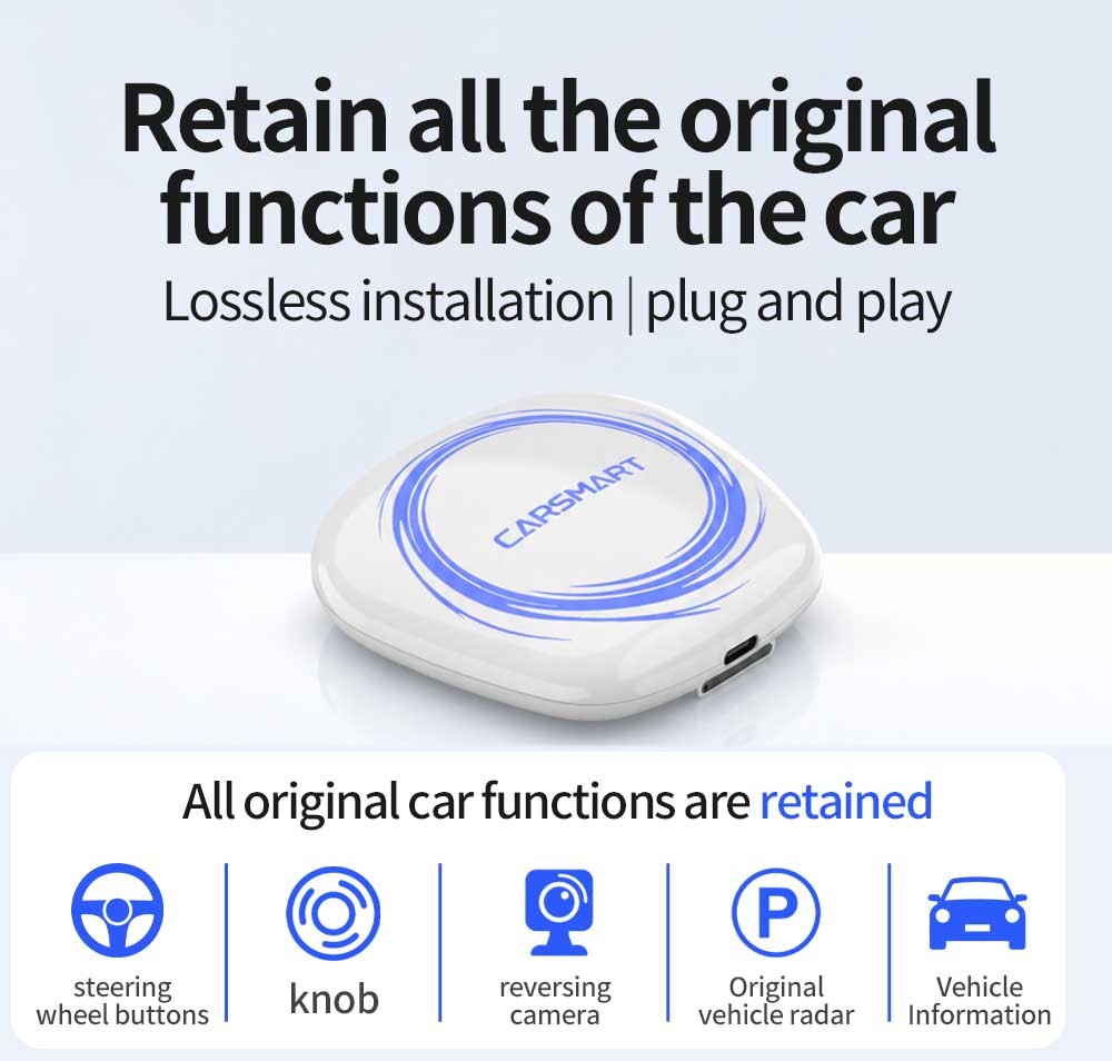 ODM Smart Wireless AI Box Android Adapter Portable 3 In 1 Android 16 For Car