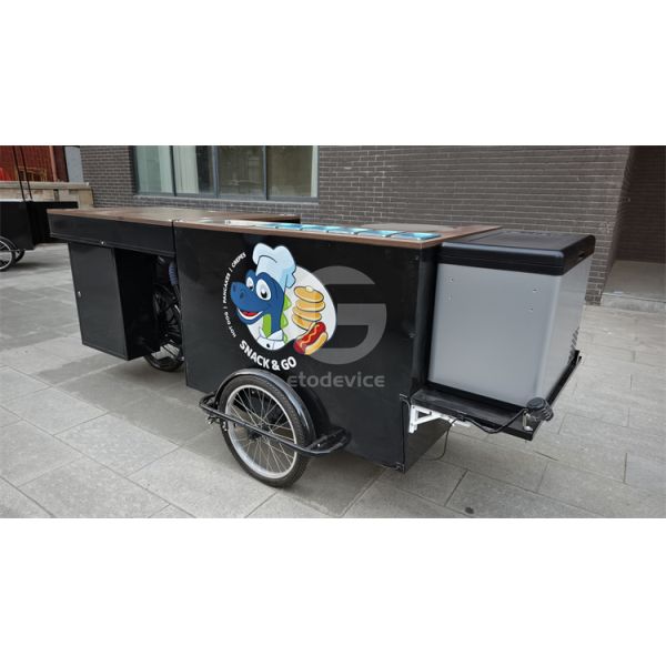 Street Food Carts Crepe Cart and Mobile Three-Wheeled Bicycles for Manufacturing Plant