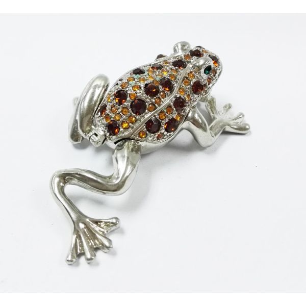 New Metal alloyed crystal Frog Jewelry trinket box Box for Jewerly gift set