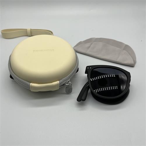 Portable Removable Strap Fashionable Sport Skin-Friendly Synthetic Leather Circle Folding  Sunglasses Case