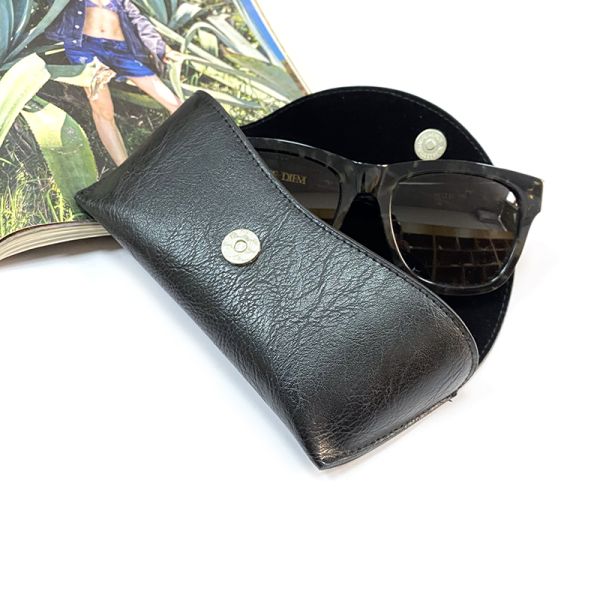 2020 fashion eyewear bag black glasses pouch custom private logo pu leather soft sunglasses case