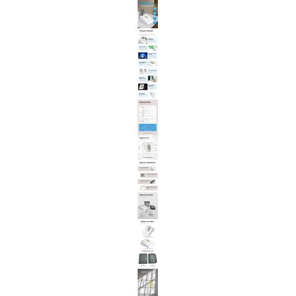Большой сфигмоманометр LCD автоматический цифров умный с монитором Bp метра кровяного давления предплечья передачи голоса белым