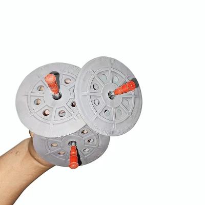 Ancres d'isolation en béton en plastique à disque fixe martelé à capuche rouge de 80 mm Capacité 1.12KN