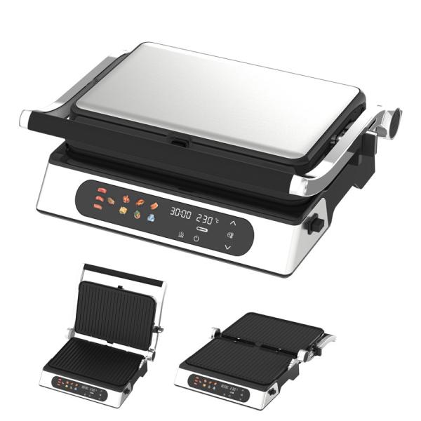 2000W Electric Digital Big Contact BBQ Smokeless Grill Home Cooking Appliance Detachable 4/6 Slice Panini Maker