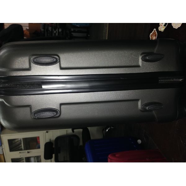 2 Wheel Funky Trolley Luggage Set , Silver Durable 3 Piece Travel Bag Set
