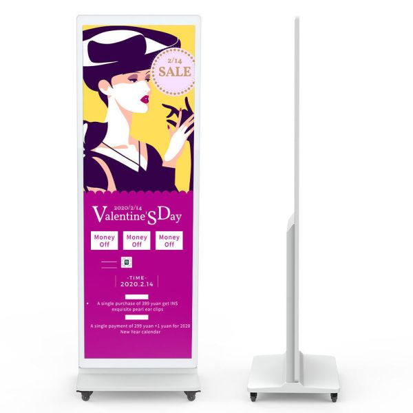 Digital Advertising Monitor with 10 Capacitive Touch Points for Wall or Floor Stand Installation and Customizable Dashboards