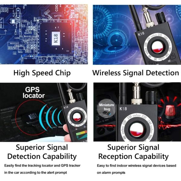 ABS Plastic Signal RF Detector Wireless Anti Mini Camera GSM Audio Camera Scanner
