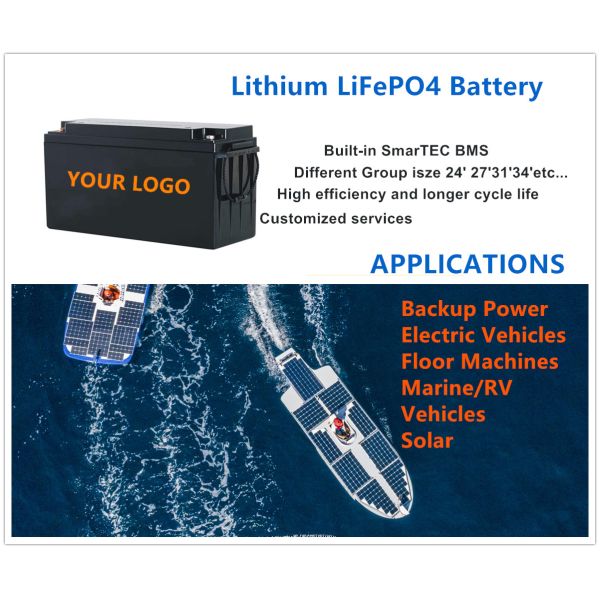 Случай батарей Lifepo4 12V 100amp пластиковый Screwable LEADYO BMS морской