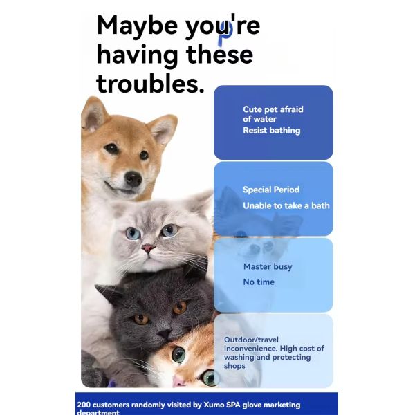 Convenient Pet Wipe Gloves Non Woven Dog Wipes Gloves Portable Safe Gentle Ingredients