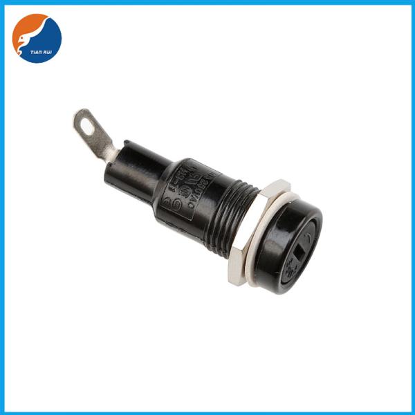 H3-11 5x20MM Glass Ceramic Tube Black Electrical Panel Mounted Screw Cap 10Amp Fuse Holder