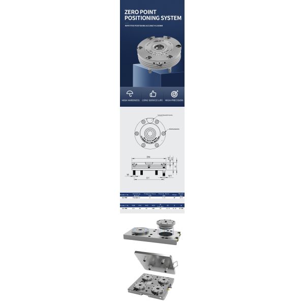 0.9kg Quick Changeover Zero Point Clamping System Positioning Milling Mold Locating Pins