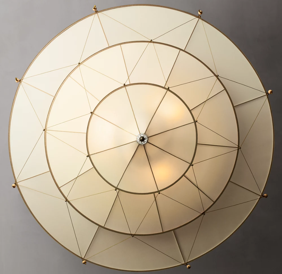 Yihao Custom Medieval Style Multi-Layer Ceramic Pendant Light Umbrella Shaped for Exhibition Hall Chandeliers