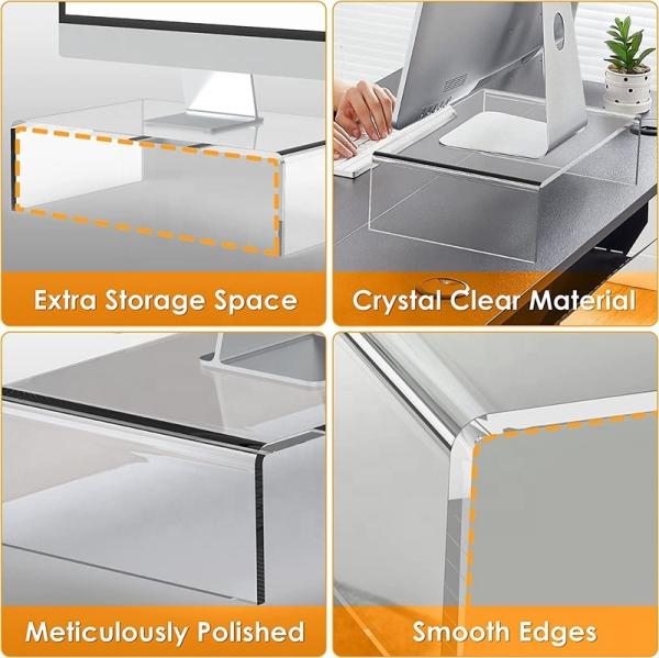 Acrylic Computer Riser With Drawers Monitor Monitor Keyboard Storage Laptop TV Screen Stand