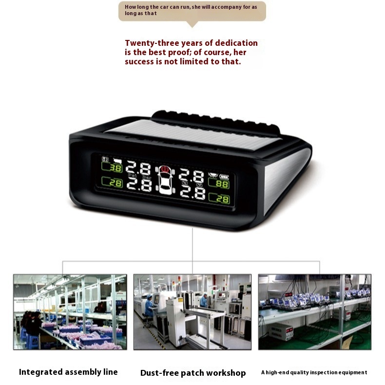 New Condition Digital Car TPMS Tire Pressure Monitor with External Wireless Solar Universal Fitment 4V 1 Year Warranty