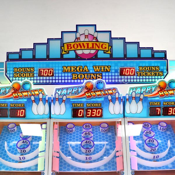 3 Player Lane Arcade Games Machines , Happy Bowling Ticket Redemption Machine