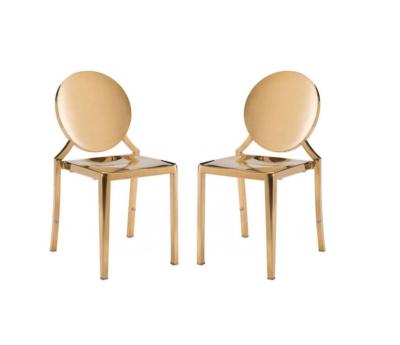 Hot sales Gold Stackable Stainless Steel frame Round back Armless Dining chair