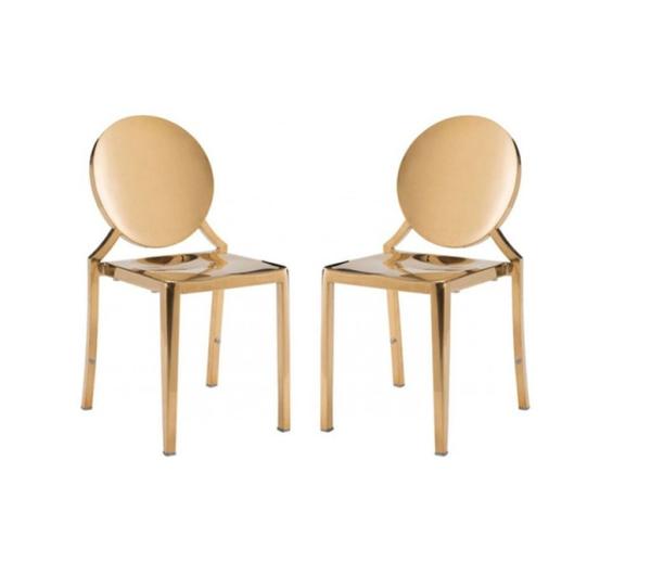 Hot sales Gold Stackable Stainless Steel frame Round back Armless Dining chair