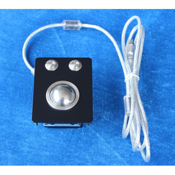 Миниый компактный промышленный черный Trackball металла с 2 робастными кнопками мыши