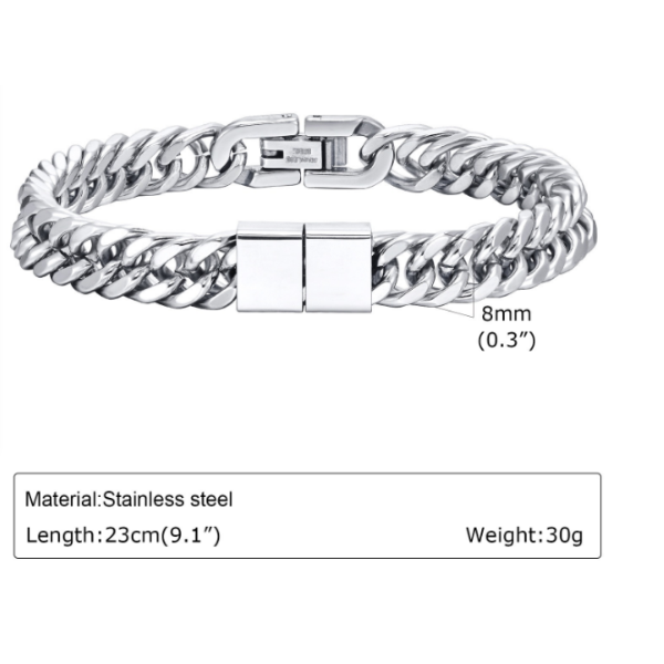 19cm and 23cm Stainless Steel Men's Bracelet with Inlay Technology Fast Shipment Guaranteed