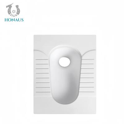 Lavatory Squatting Pan Toilet Anti Scratch Glaze Anti Slip Front Back Flush Large Pipe