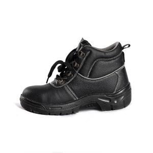 Brand SJ Comfortable Work Shoes with PU Sole and Embossed Cow Leather Upper OEM