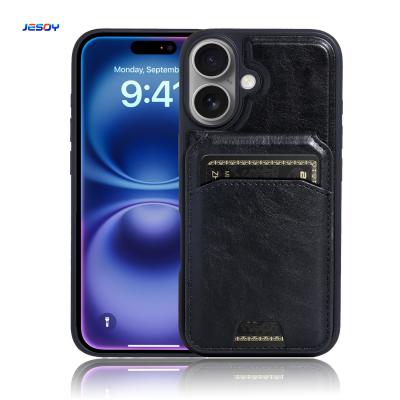 Étui de téléphone en cuir magnétique, coque de téléphone de luxe avec porte-cartes