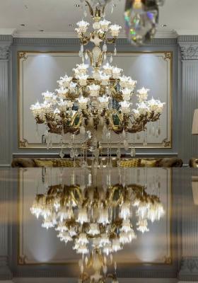 Chandelier à fleurs de grande qualité pour le grand foyer salle à manger espace commercial haut de gamme