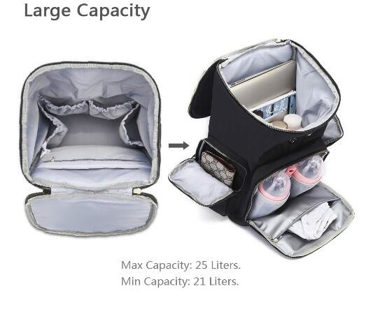 Polyester Embroidered Mummy Diaper Bag With Thermal Insulated Bottle Pockets