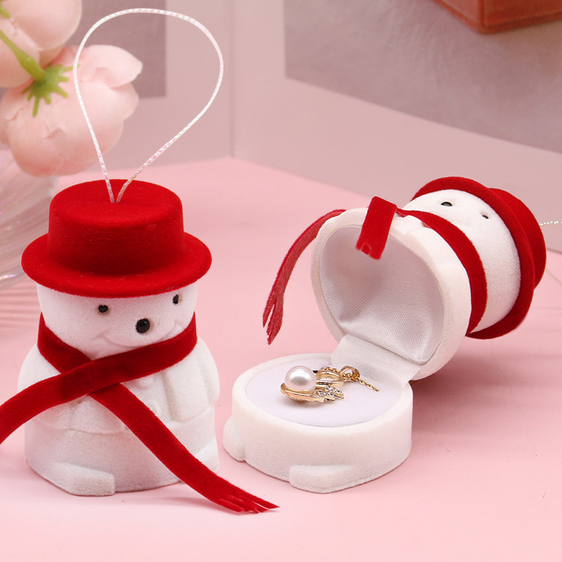 Popular Christmas Small Ring Gift Box Hinged Pendant Packaging Box Fashionable