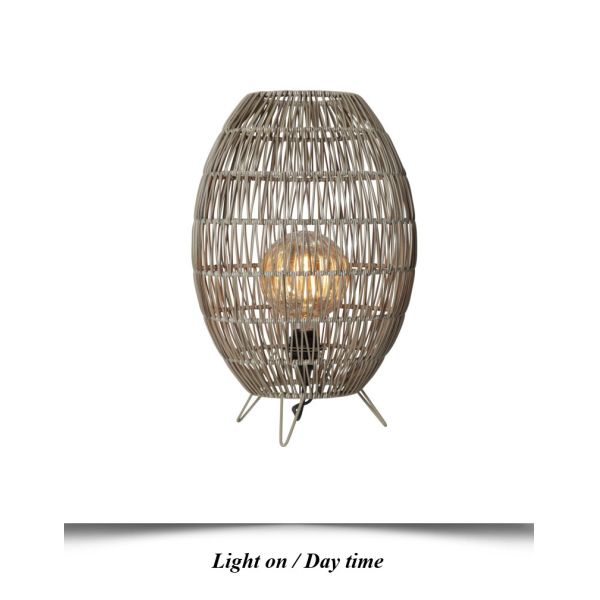 Ip44 LED Rattan Standing Lamp Shade For Garden Swimming Pool