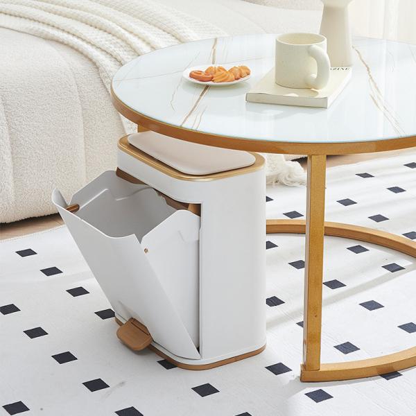 Household 2023 New Pedal Type with Cover Kitchen Living Room Toilet Toilet Large Capacity Automatic Packaging Trash Can