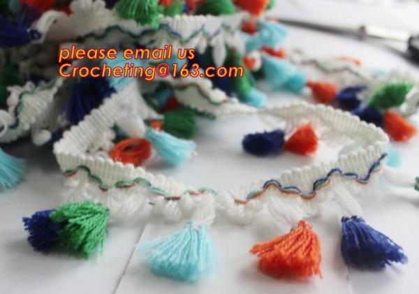 High quality polyester tassel trim for garment accessories and curtains, tassel for curtains curtain tassel fringes trim