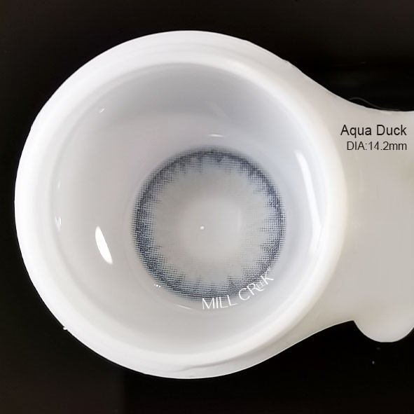 Radiant Aqua Duck Blue 14.2mm Yearly Soft Contact Lenses with Natural Misty Effect