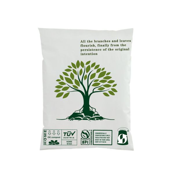 Самоклейкая наклейка биоразлагаемые сумки для доставки кукурузный крахмал PLA