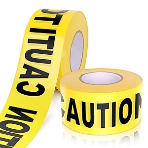 Biohazard High Visibility Tape Halloween Decoration Tape for Haunted Houses, Yard Décor, Parties | Caution