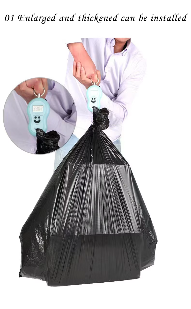 Customized 55-gallon industrial black garbage bags, environmentally friendly heavy-duty polyethylene garbage bags, moisture-proof wholesale available