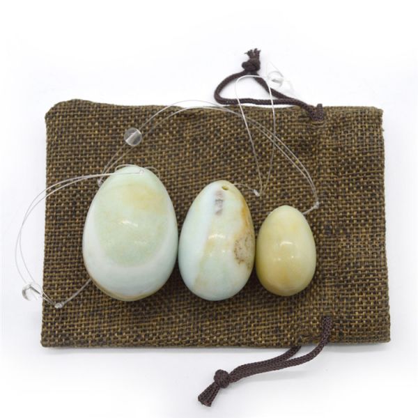 Hot Dalmatian Jasper Yoni Eggs Set for Women 3 Sizes Vibrating Jade Gemstone Eggs