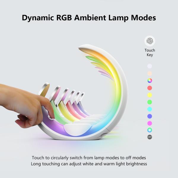 LED Lamp Wireless Charger with 4-in-1 Multifunction Stand Output Voltage and Current 9V-12V/1.5A Maximum Output Power 15W
